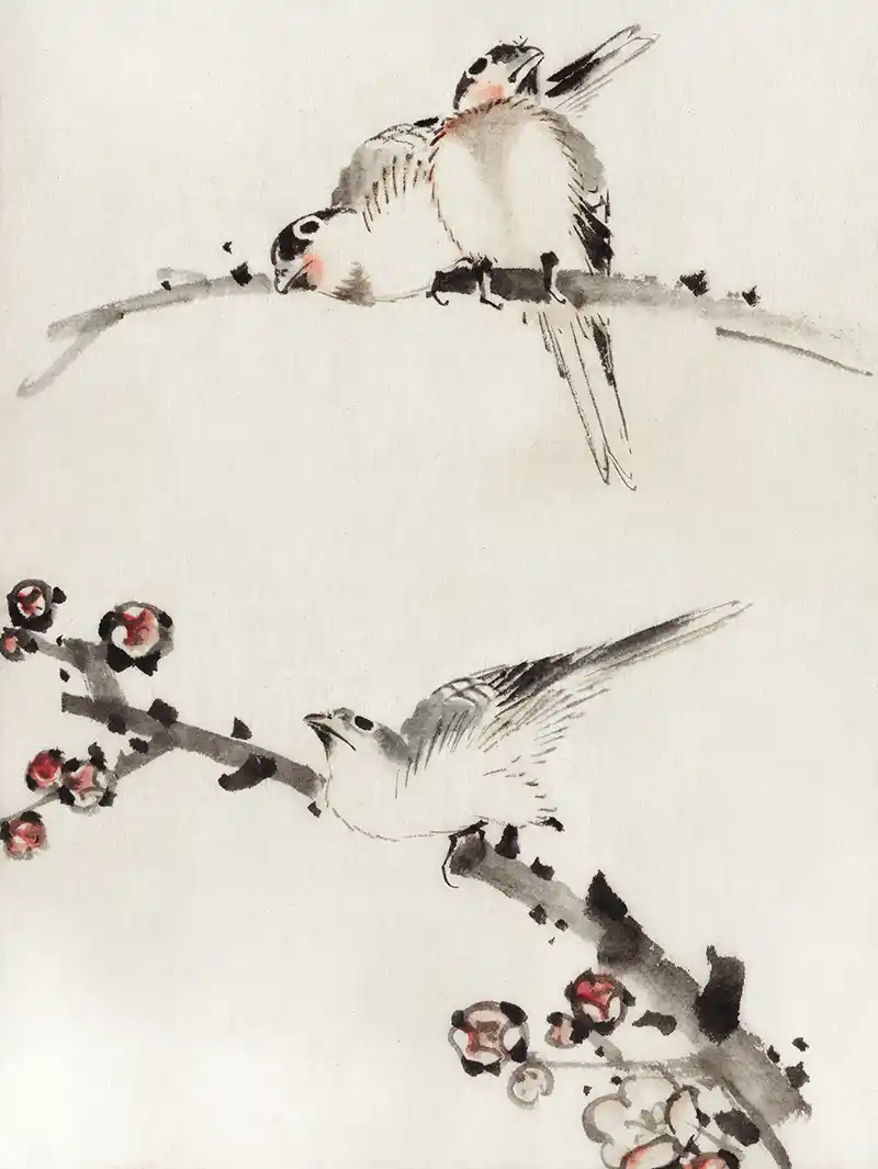 Birds Perched on Branches